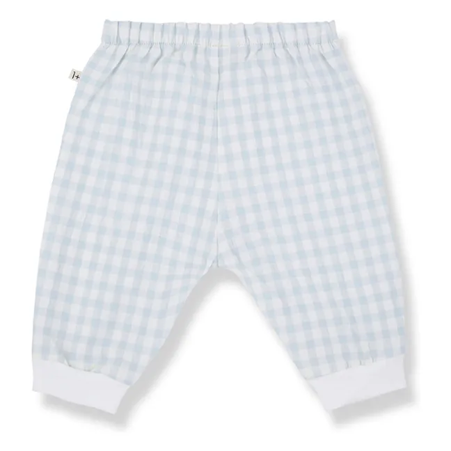 Pantalon Karpathos Vichy Seersucker | Bleu pâle