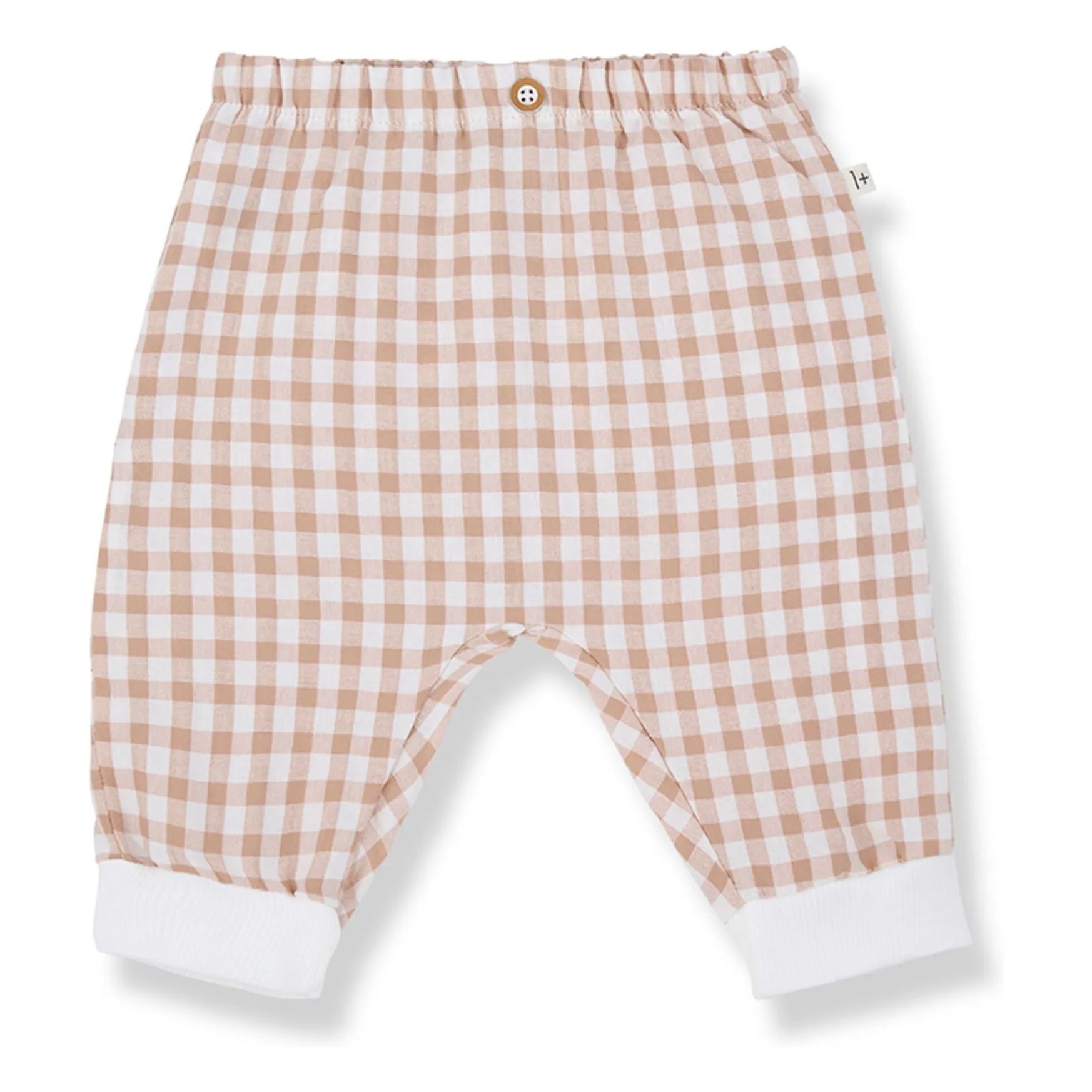 1+ In The Family Taupe Brown Karpathos Vichy Seersucker Pants