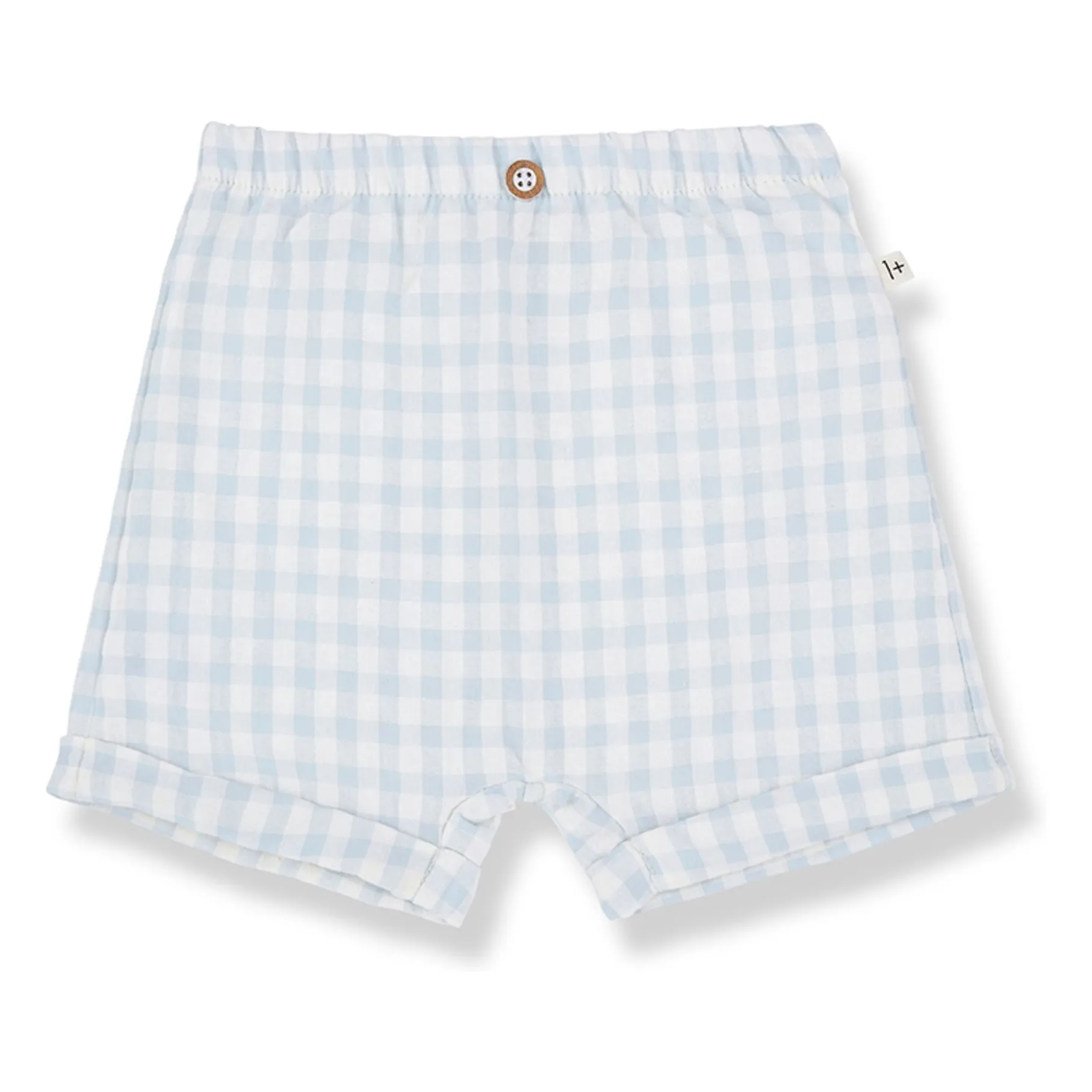 1+ In The Family Pale Blue Bermuda Tinos Vichy Seersucker