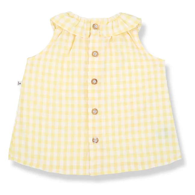 Vestido Ambracia Vichy Seersucker | Amarillo palo