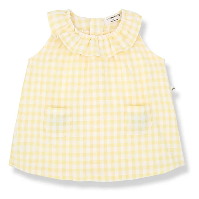 Ambracia Vichy Seersucker dress | Pale yellow