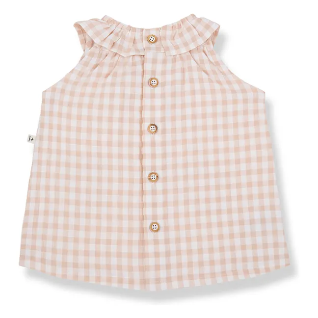 Vestido Ambracia Vichy Seersucker | Beige rosado