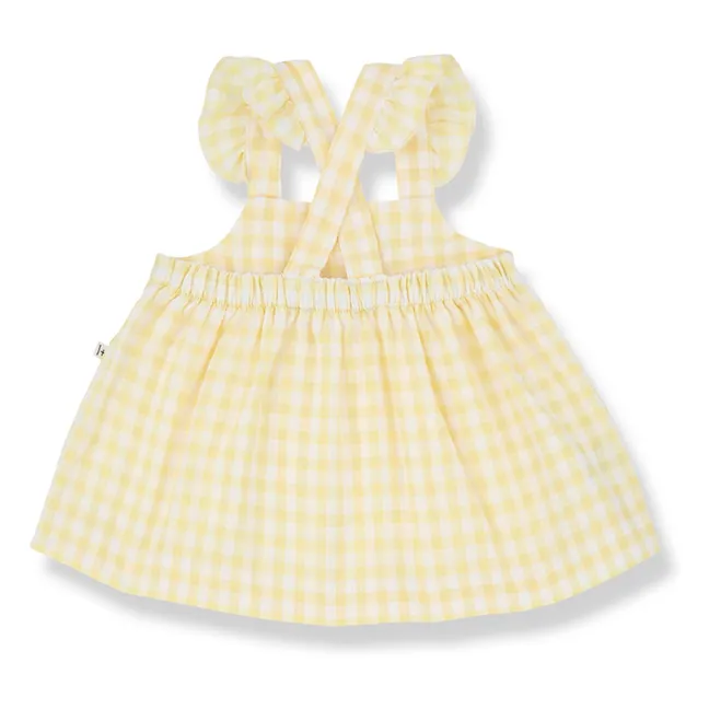 Rodhes Vichy Seersucker Dress and Bloomer Set | Pale yellow