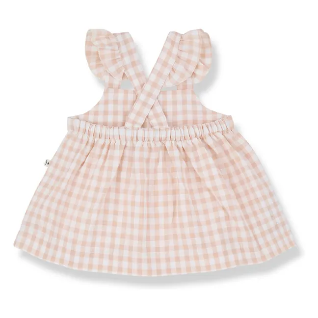 Rodhes Vichy Seersucker Dress and Bloomer Set | Beige pink