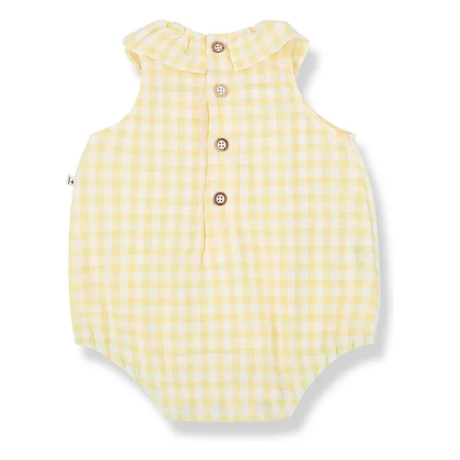 Pelele Corfu Vichy Seersucker | Amarillo palo