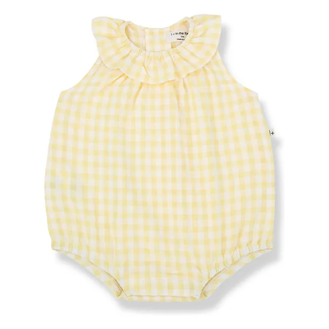 Pelele Corfu Vichy Seersucker | Amarillo palo