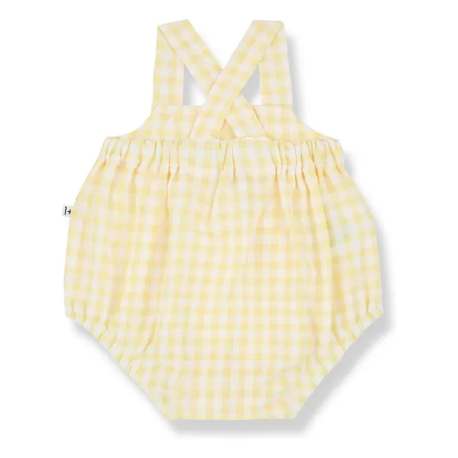 Barboteuse Patras Vichy Seersucker | Jaune pâle