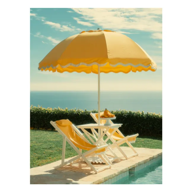 Beach Club scalloped parasol | Yellow