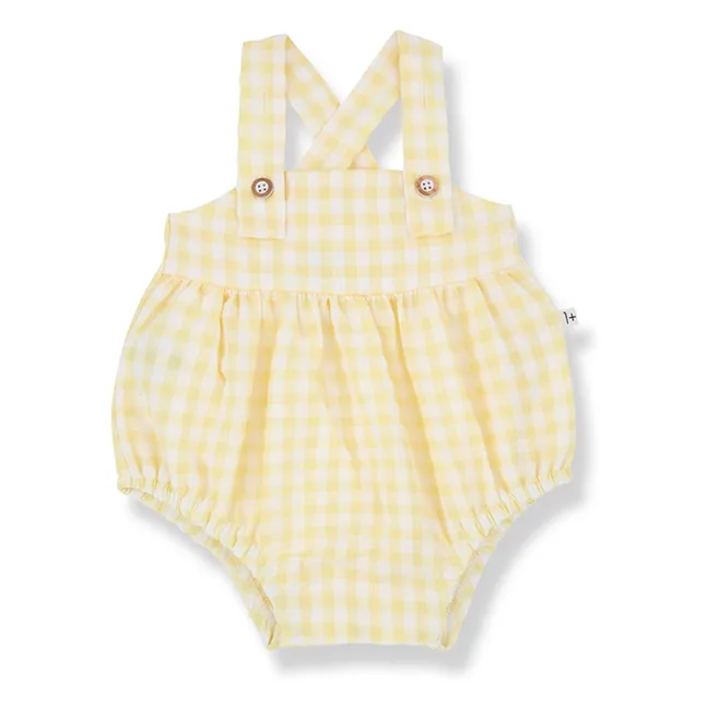 Barboteuse Patras Vichy Seersucker | Jaune pâle