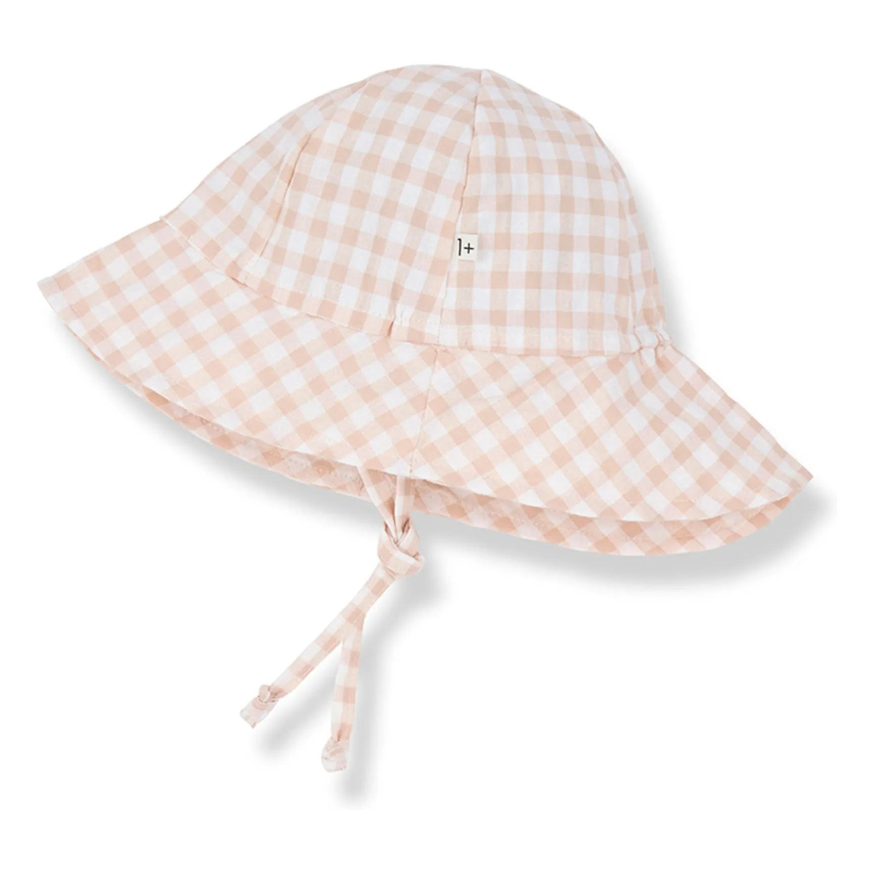 1+ In The Family Beige Pink Egas Vichy Seersucker Hat