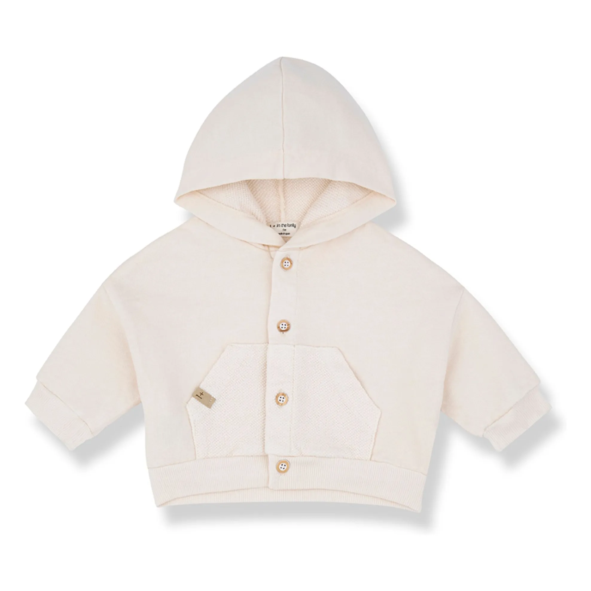 1+ In The Family Ecru Naxos Polar Hooded Jacket