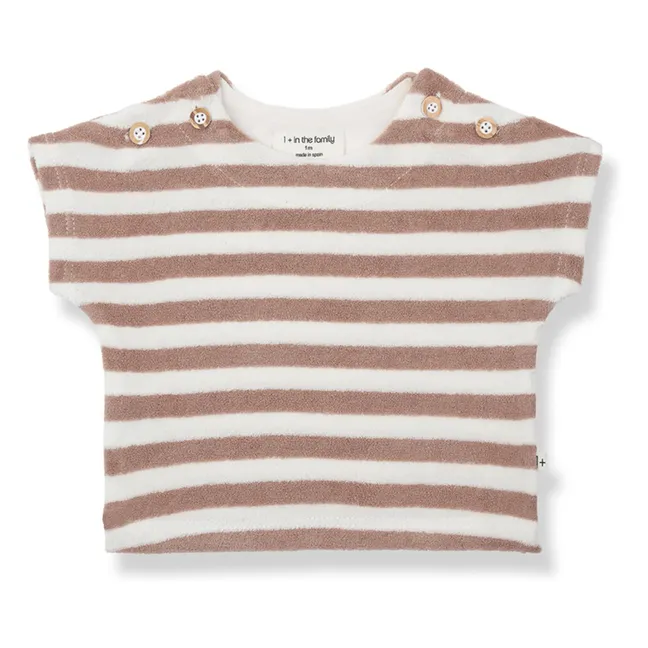 Kavala Striped Terry T-Shirt | Taupe brown