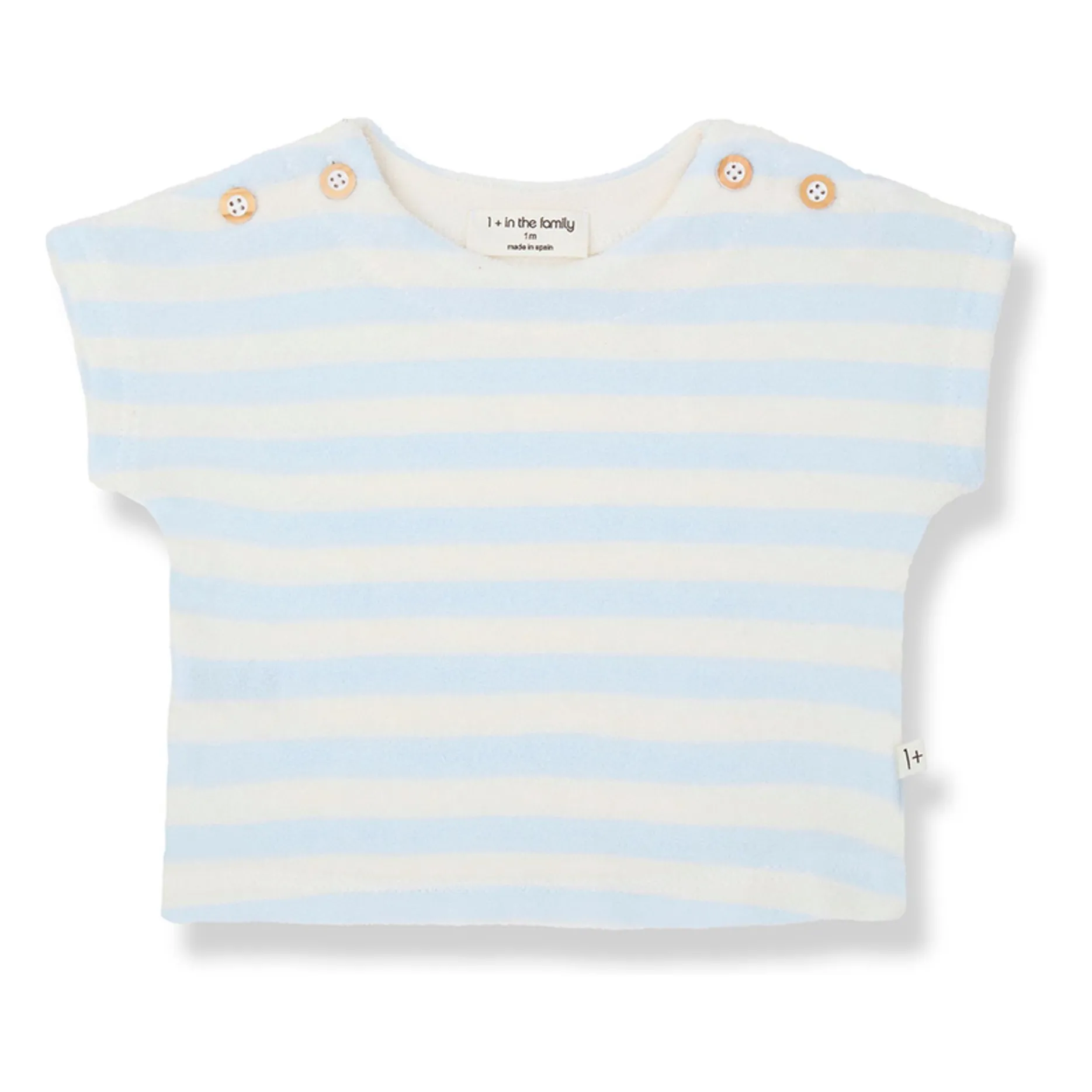 1+ In The Family Pale Blue Kavala Striped Terry T-Shirt