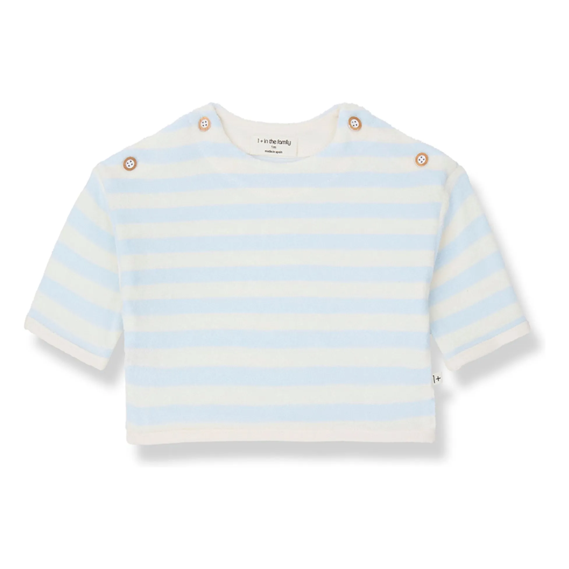 1+ In The Family Pale Blue Poseidon Striped Terry Sweater