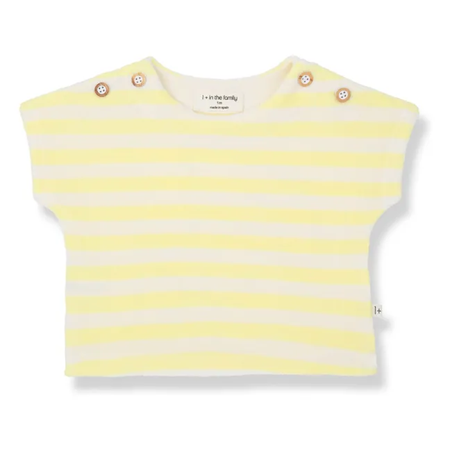 T-Shirt Kavala Gestreift Frottee | Blasses Gelb