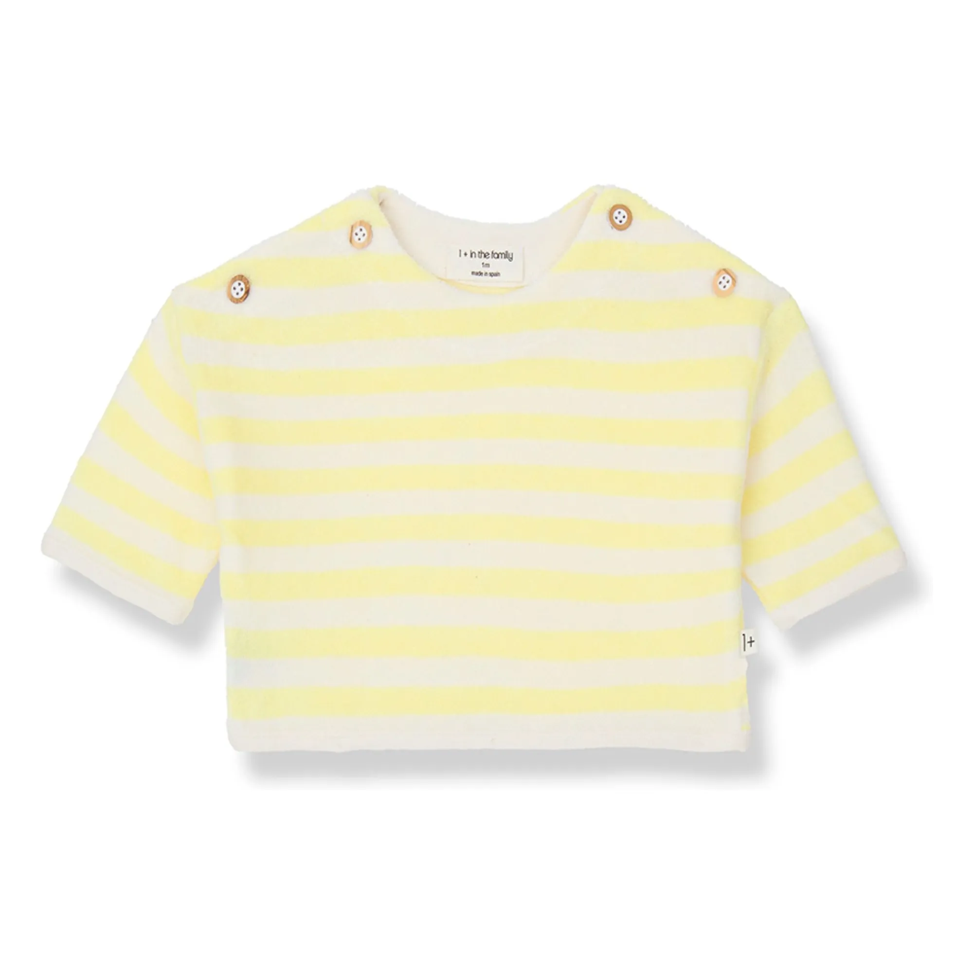 1+ In The Family Pale Yellow Poseidon Striped Terry Sweater