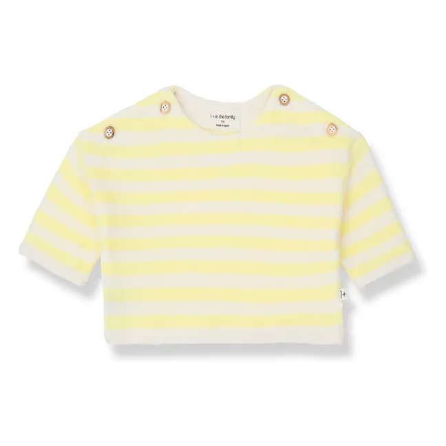 Poseidon Striped Terry Sweater | Pale yellow