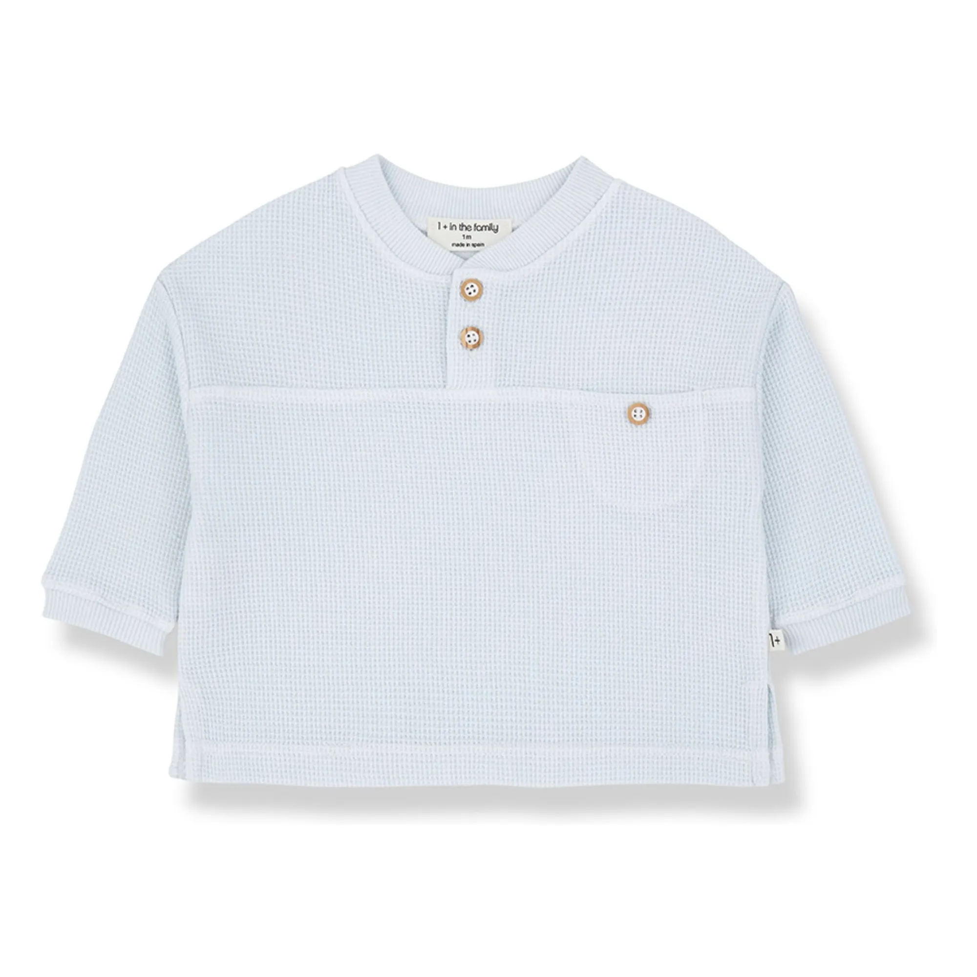 1+ In The Family Pale Blue Amorgos Waffle Sweater