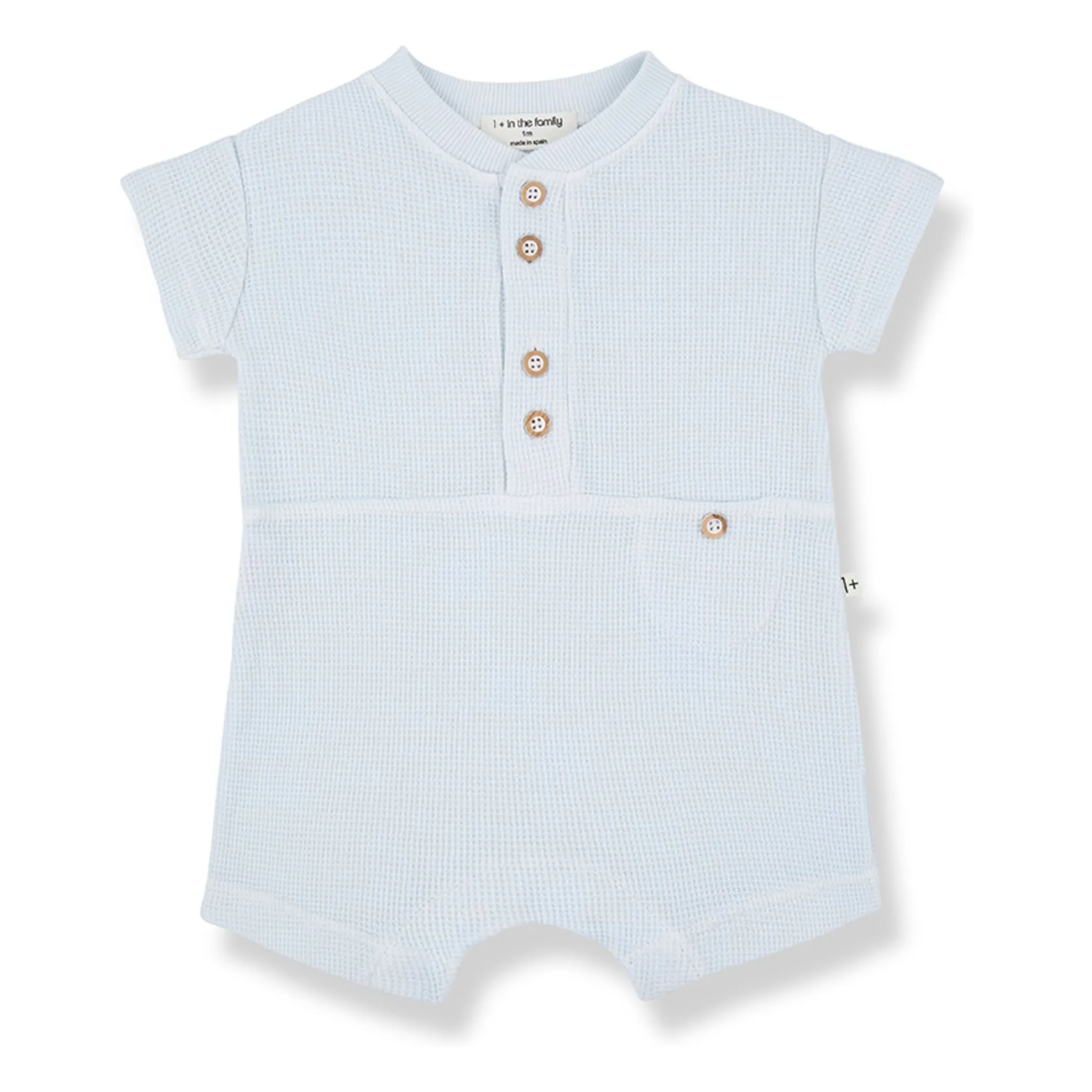 1+ In The Family Pale Blue Combishort Gaufrée Volos