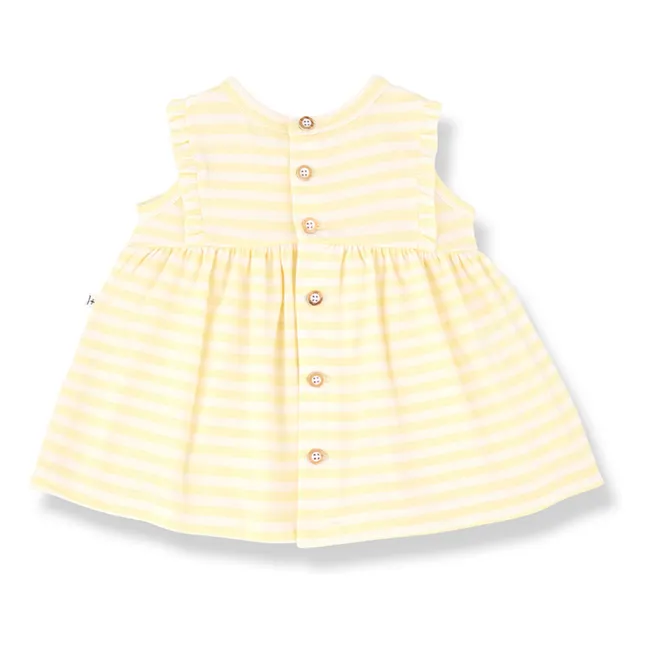 Vestido de rayas Valentina | Amarillo palo