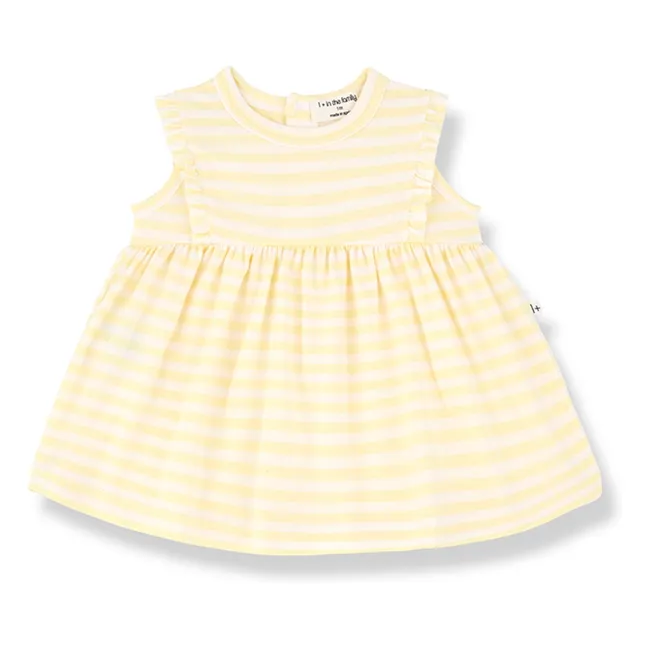 Vestido de rayas Valentina | Amarillo palo