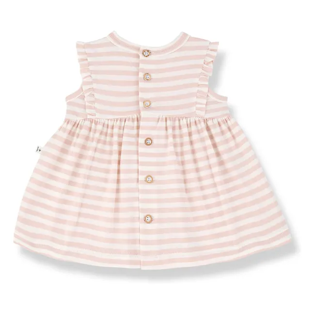 Vestido de rayas Valentina | Beige rosado
