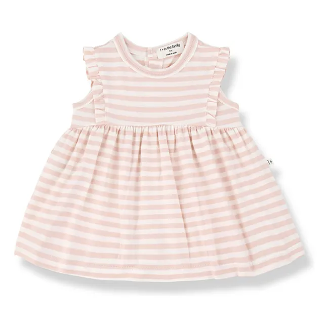 Vestido de rayas Valentina | Beige rosado