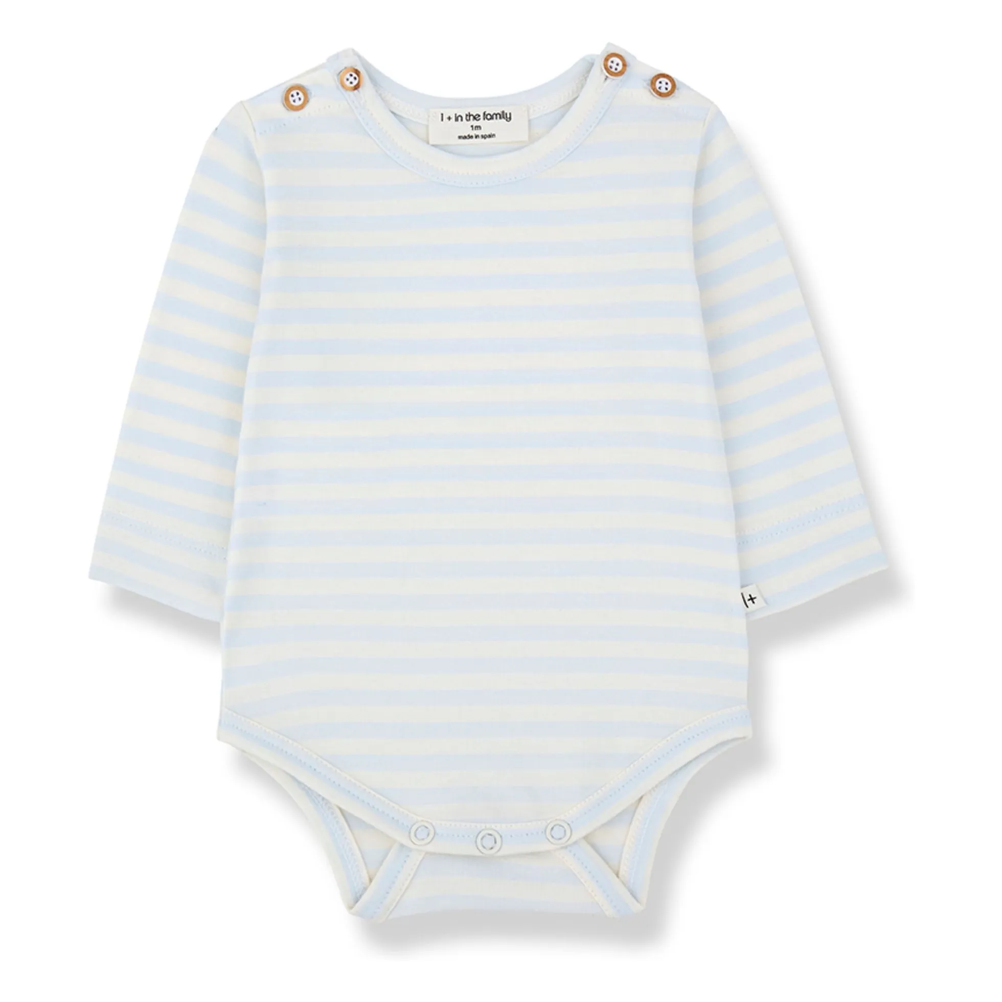 1+ In The Family Pale Blue Striped Biel Bodysuit