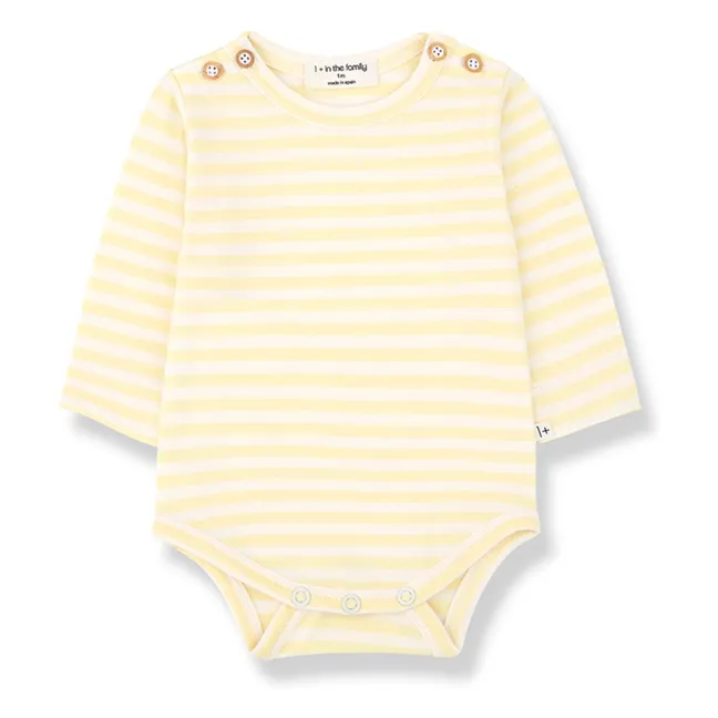 Striped Biel bodysuit | Pale yellow