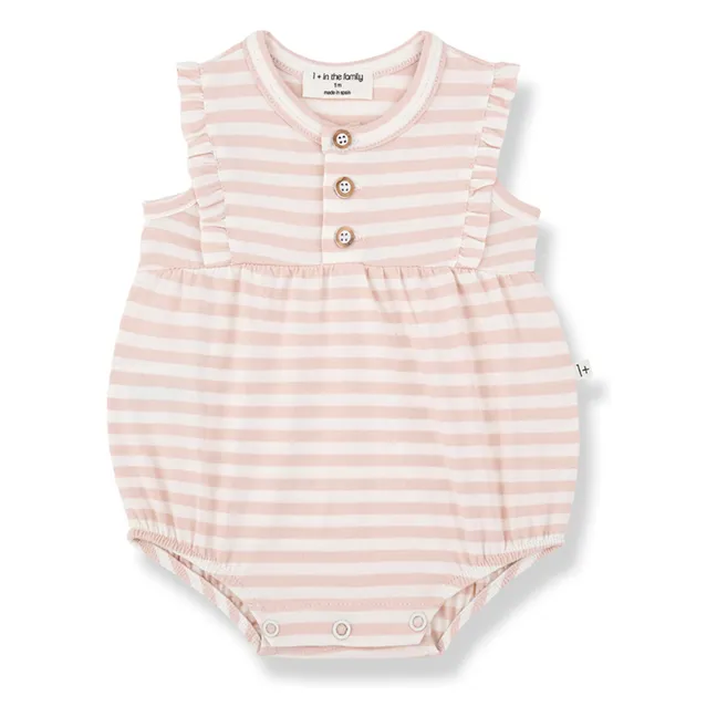 Barboteuse Cinnia Rayée | Beige rosé