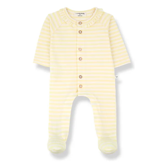 Pyjama Camila Rayé | Jaune pâle