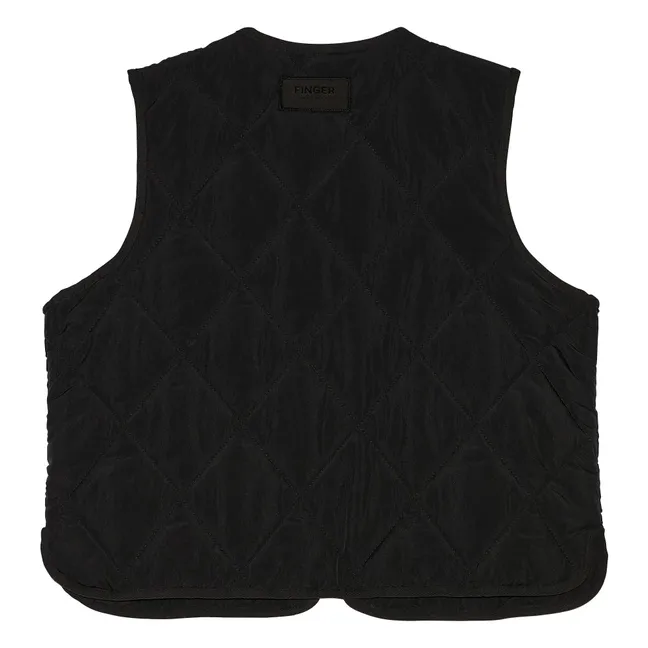 Tara Quilted Sleeveless Jacket | Black