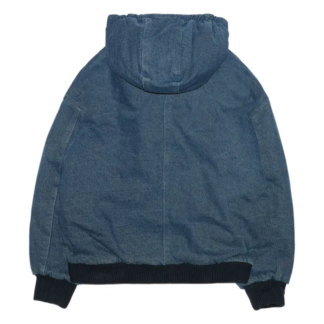 Denim Matt Hooded Jacket | Denim blue
