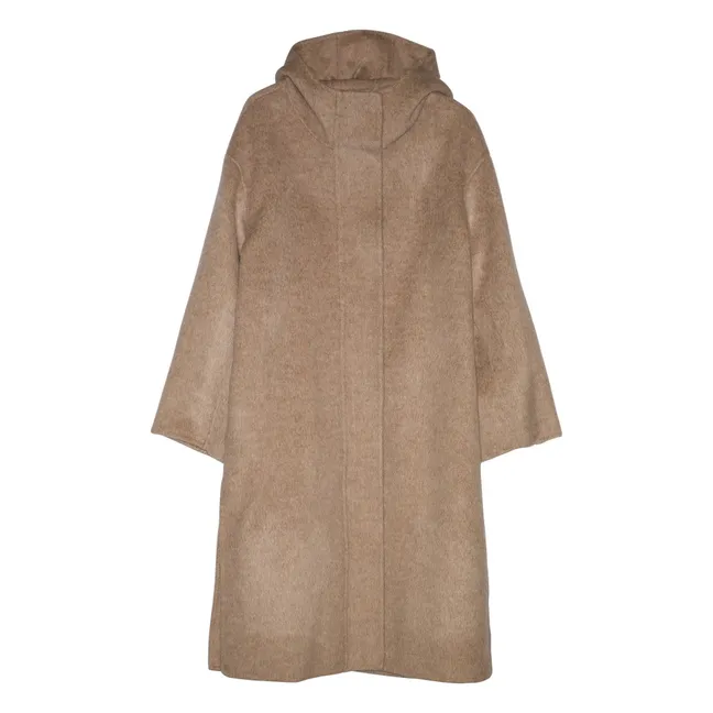Equinoxe Wool Hooded Coat | Pearl grey