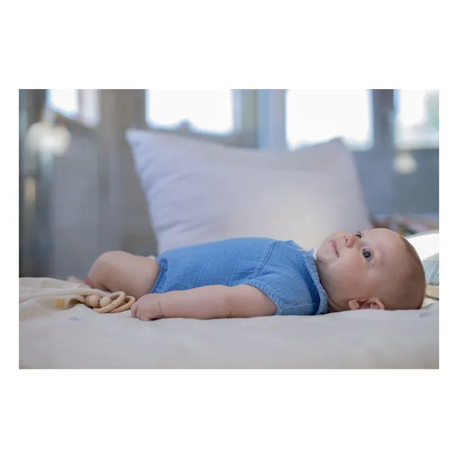 Barboteuse Denim Col Claudine Zacinto | Bleu Clair
