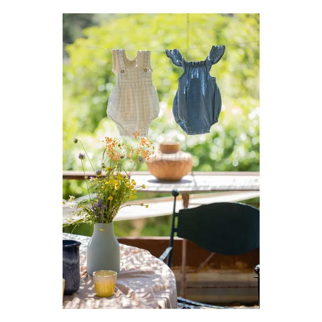 Pelele vaquero Yanina Ruffles | Azul Claro