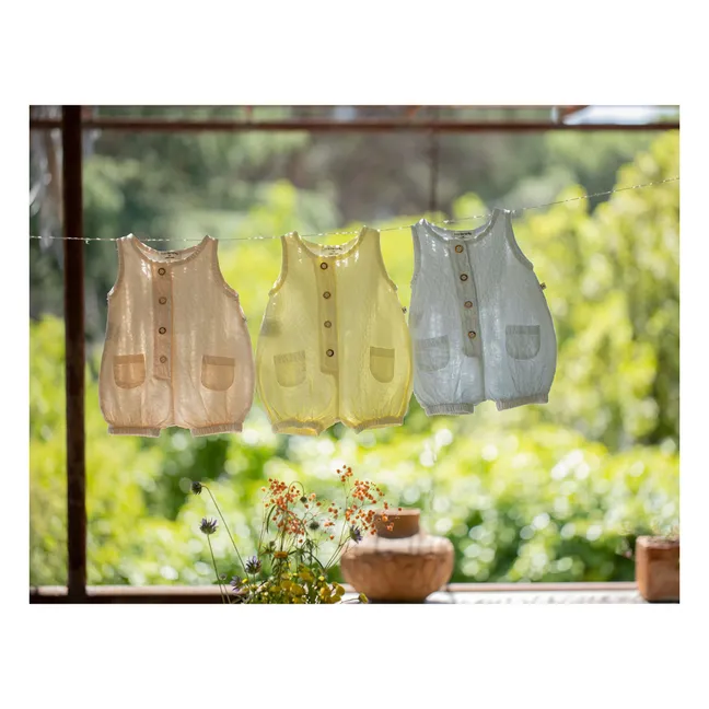 Pelele Etolia Seersucker | Beige rosado