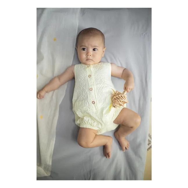 Barboteuse Etolia Seersucker | Jaune pâle