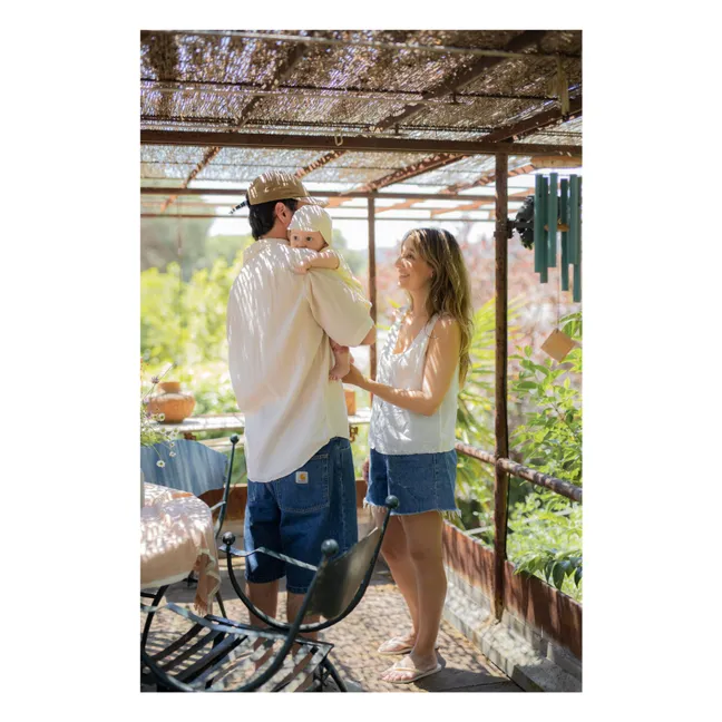 Pirgos Seersucker cap | Ecru