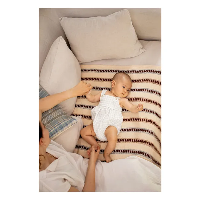 Barboteuse Patras Vichy Seersucker | Bleu pâle