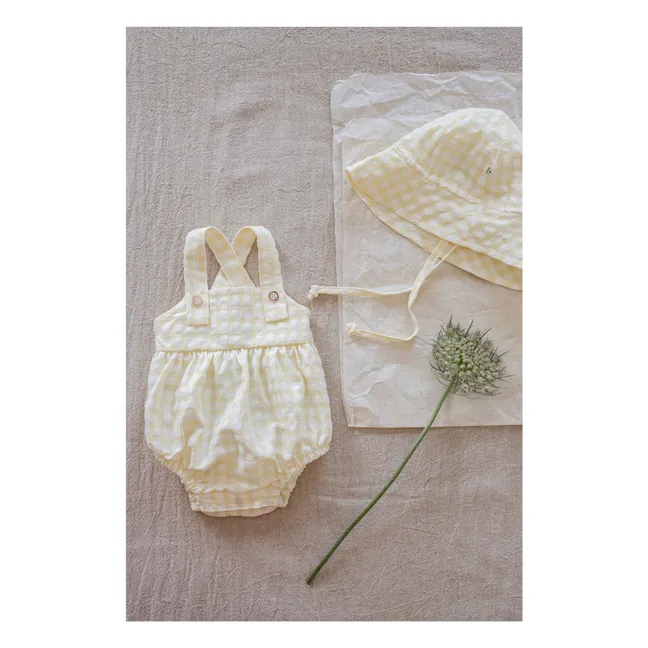 Egas Vichy Seersucker hat | Pale yellow