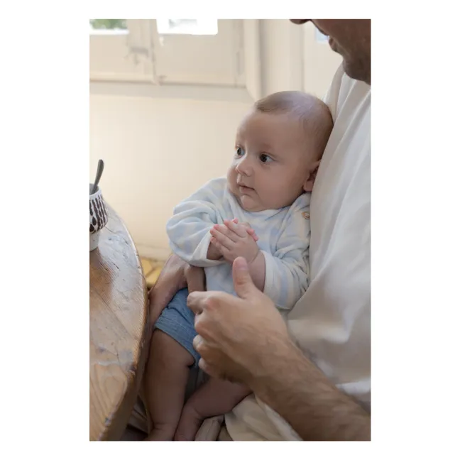 Pull Poseidon Rayé Eponge | Bleu pâle