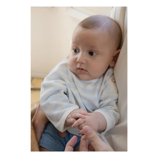 Jersey de rizo a rayas Poseidón | Azul Pálido