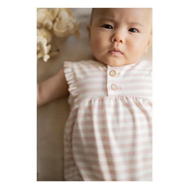 Barboteuse Cinnia Rayée | Beige rosé