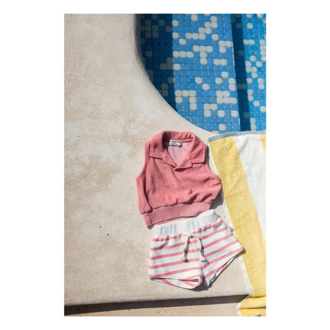 Camiseta de tirantes con cuello polo Selva Eponge | Blush