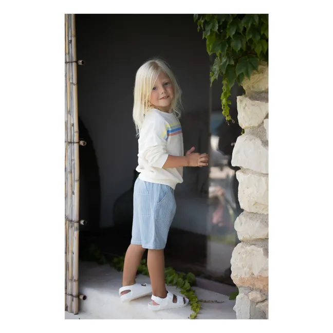 Andratx Striped Denim Bermuda Shorts Organic Cotton | Light Blue