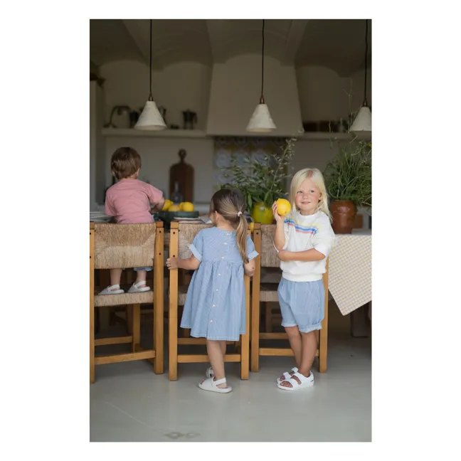 Striped Margalida Denim Dress Organic Cotton | Light Blue