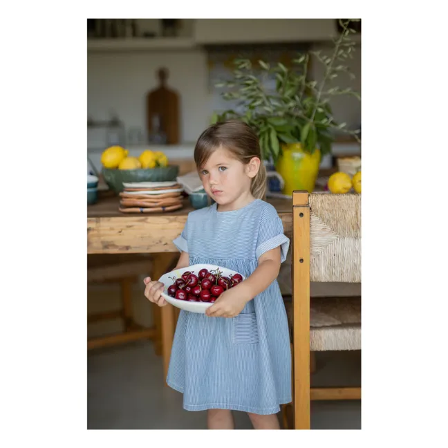 Striped Margalida Denim Dress Organic Cotton | Light Blue