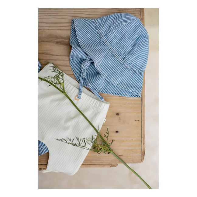 Inca Striped Organic Cotton Denim Hat | Light Blue