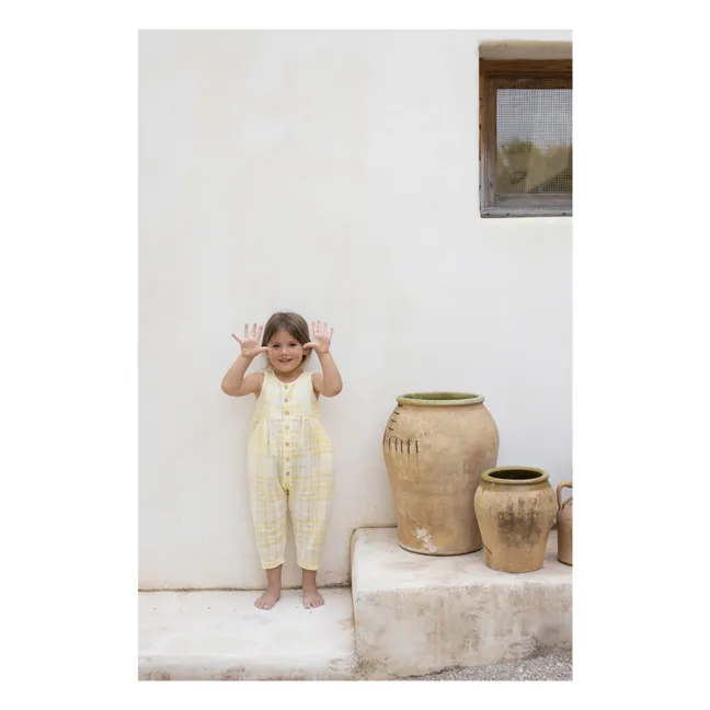 Combinaison Morera Carreaux Lin | Jaune